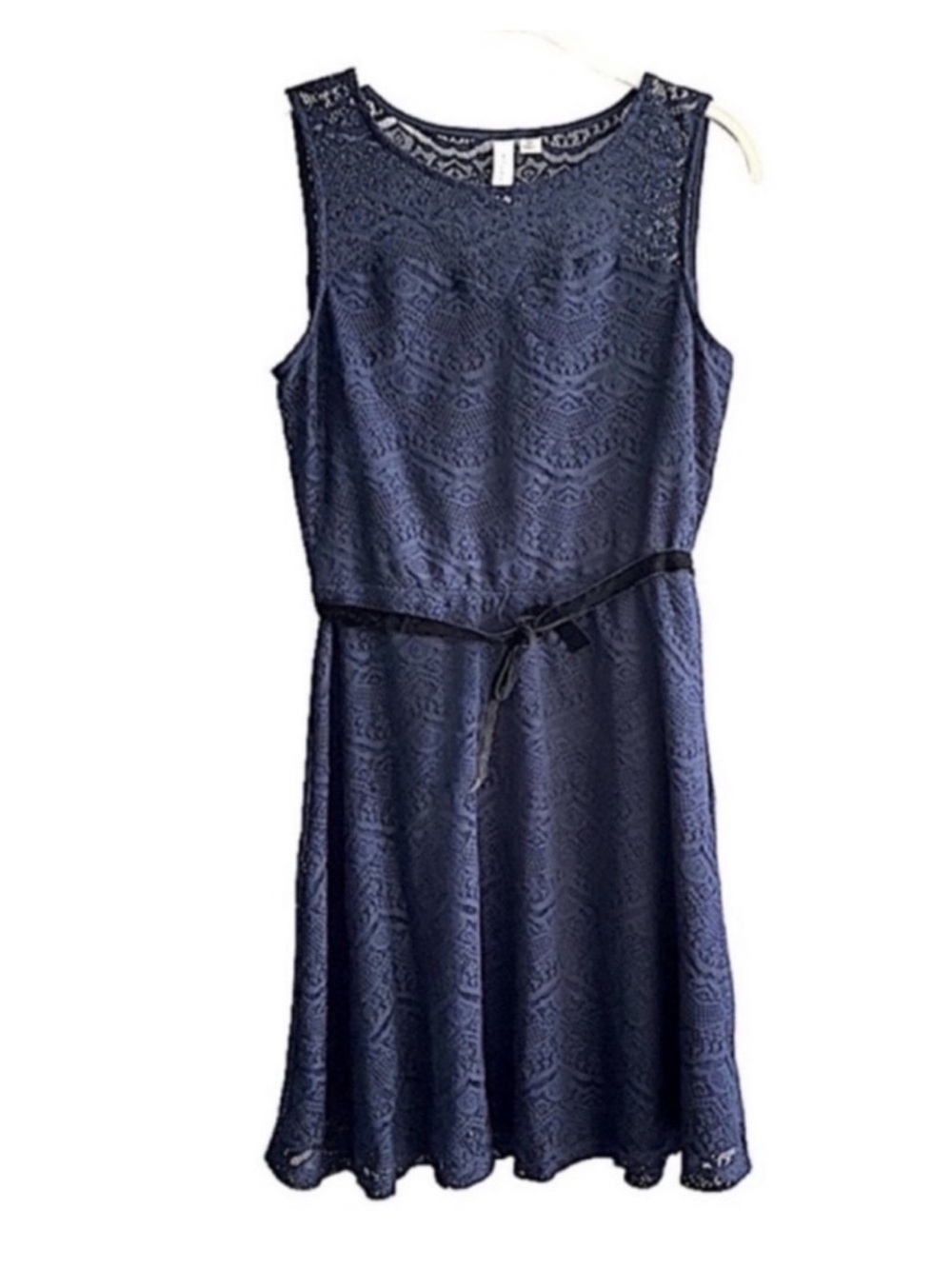 Tacera Lace Party Dress Sleeveless Fit & Flare Navy Blue Size M